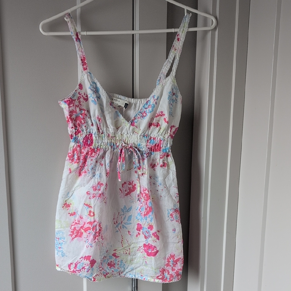 GAP Floral Print Tank Top - Pink, Blue, White